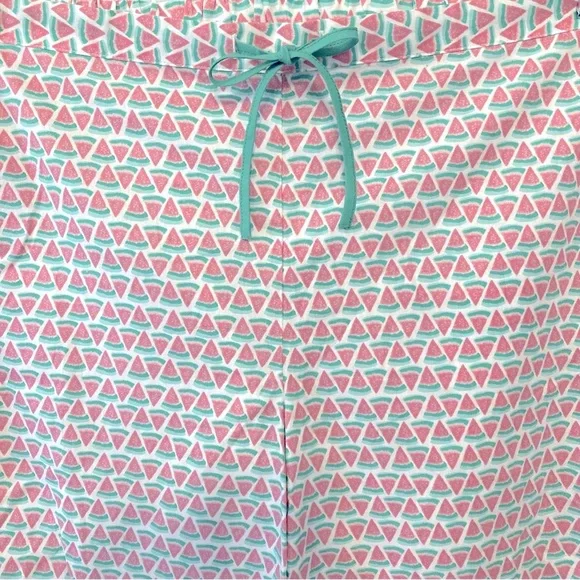 Talbots Watermelon Pink Green Drawstring Cotton pajama Pants Women Small NWT New - Picture 3 of 11